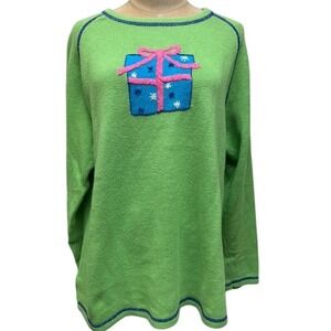 Quaker Factory Green Long‎ Sleeve Sweater Gift Box  Women SEE MEASUREMENTS